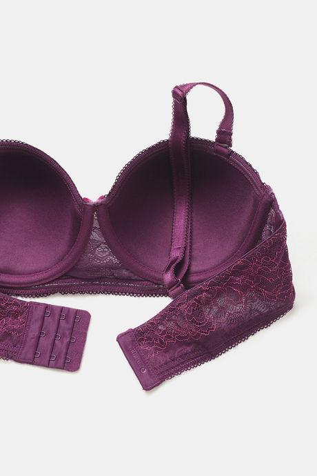 Zivame Primrose Padded Wired 3/4th Coverage Strapless Bra - Dark Purple — image 7